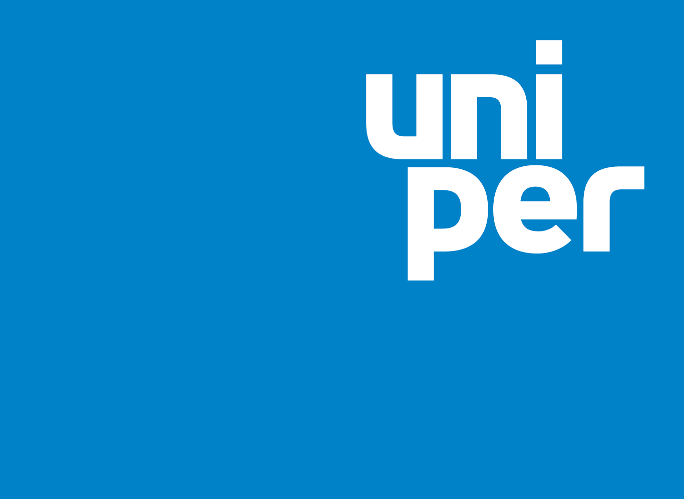 Uniper Logo oben rechts in weiß auf blauem Grund